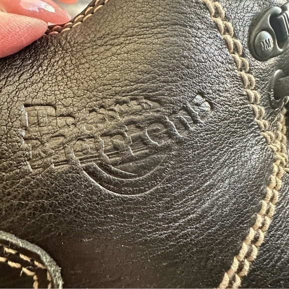 Vintage Dr Marten's Made in England Black Leather Boots AW004 PC03D Men's 8 - Picture 9 of 13